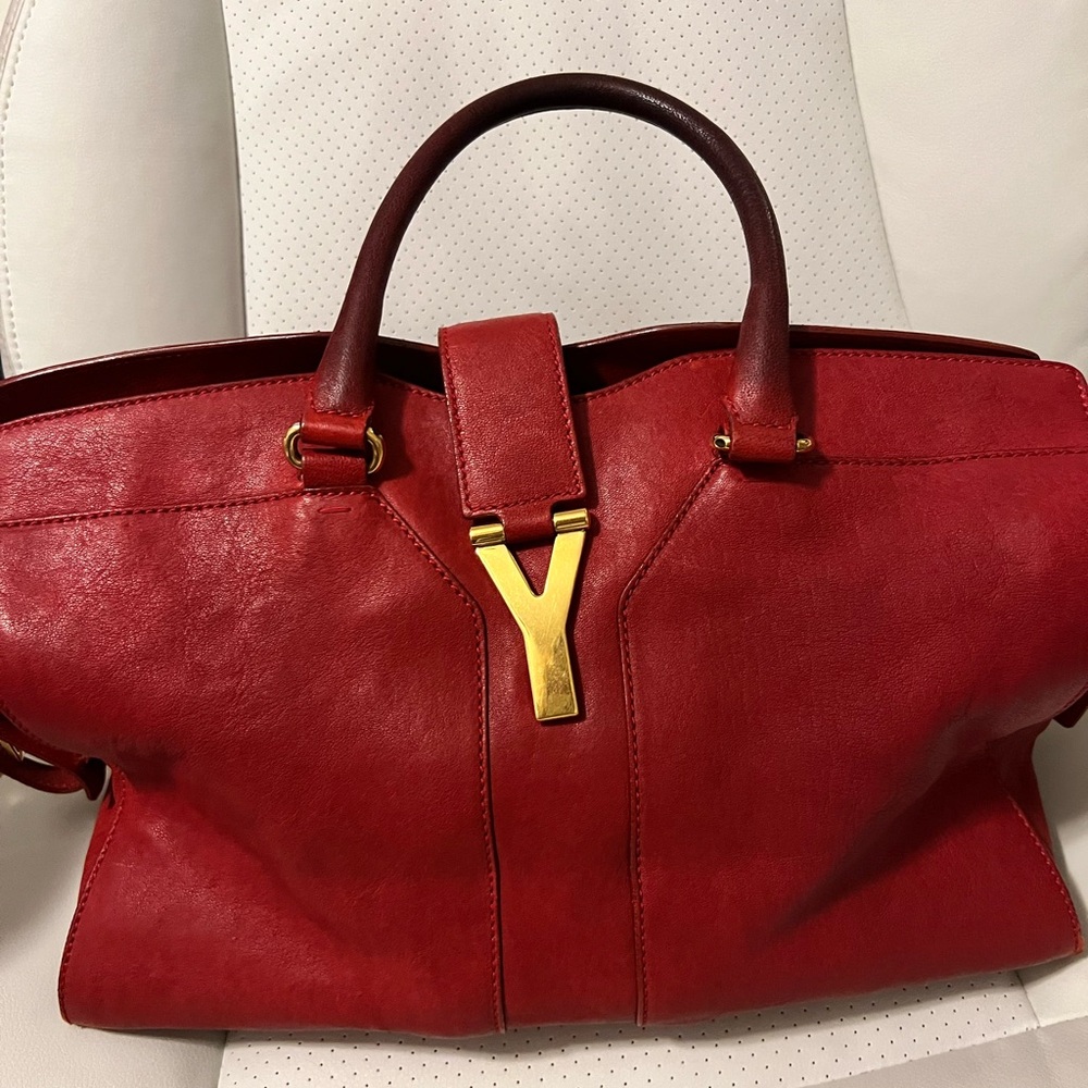 Yves Saint Laurent Cabas Bold Red Handbag